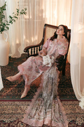 Dhanak-3PC Embroidered Shirt with Digital Printed Wool Shawl - 3402